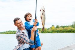 Family Fishing on the lake