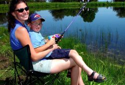 Family Fishing on the lake